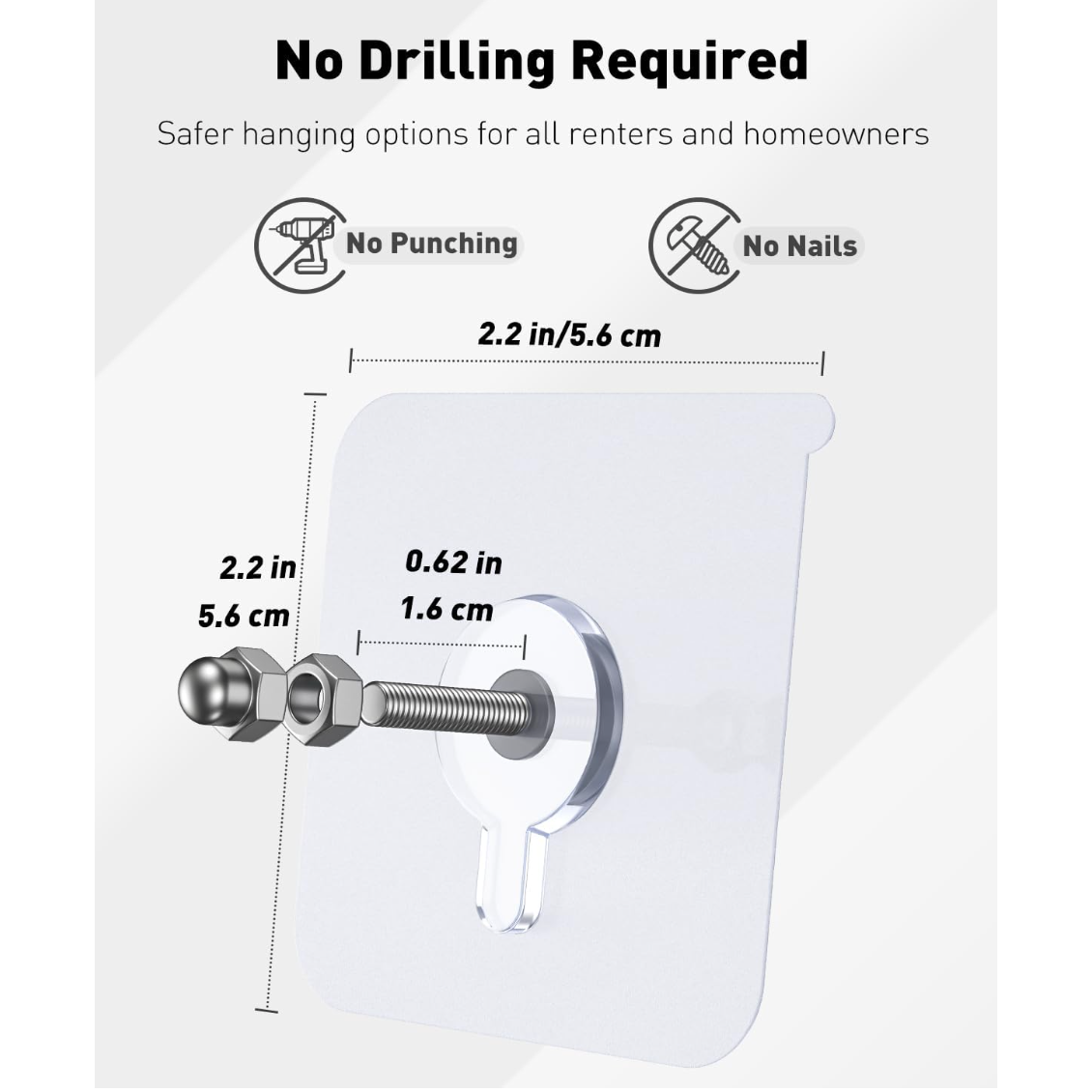 Zulaxy Adhesive Screw Hooks - No Drill, No Damage!